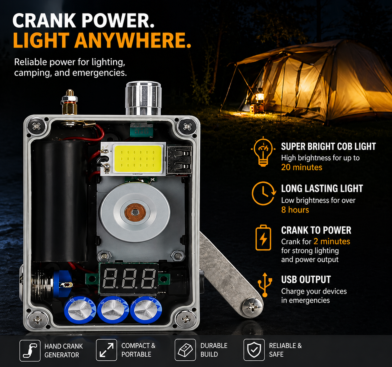Royaluxe™ PowerCrank Emergency Generator